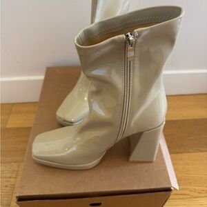 Elegant Cream Ankle Boots